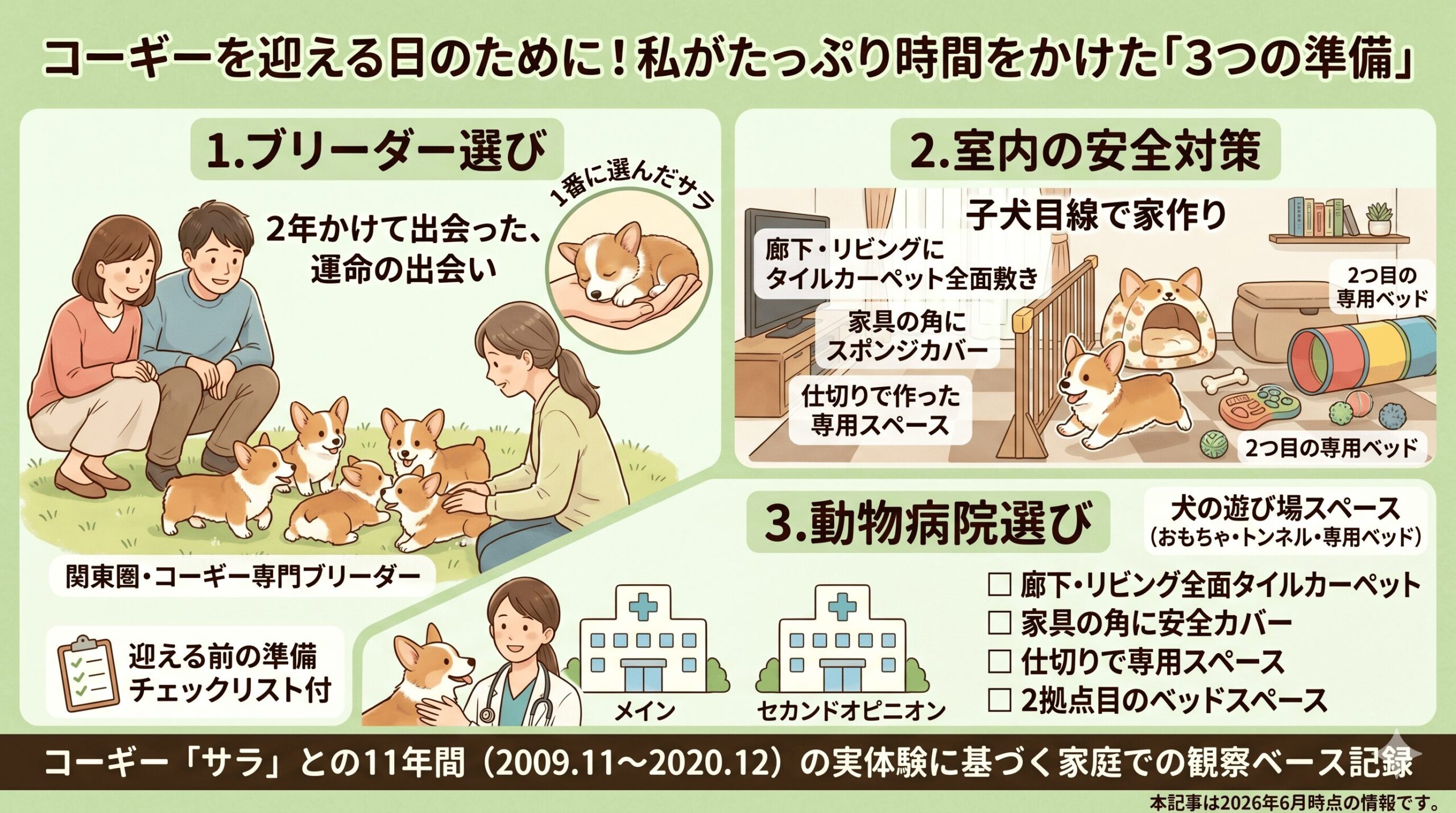 子犬を迎える前にやった3つの準備｜ブリーダー選び・室内安全対策・かかりつけ動物病院