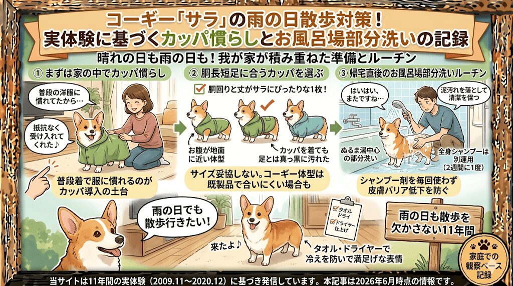 雨の日の散歩｜レインコート慣らしから始めた我が家のリアル