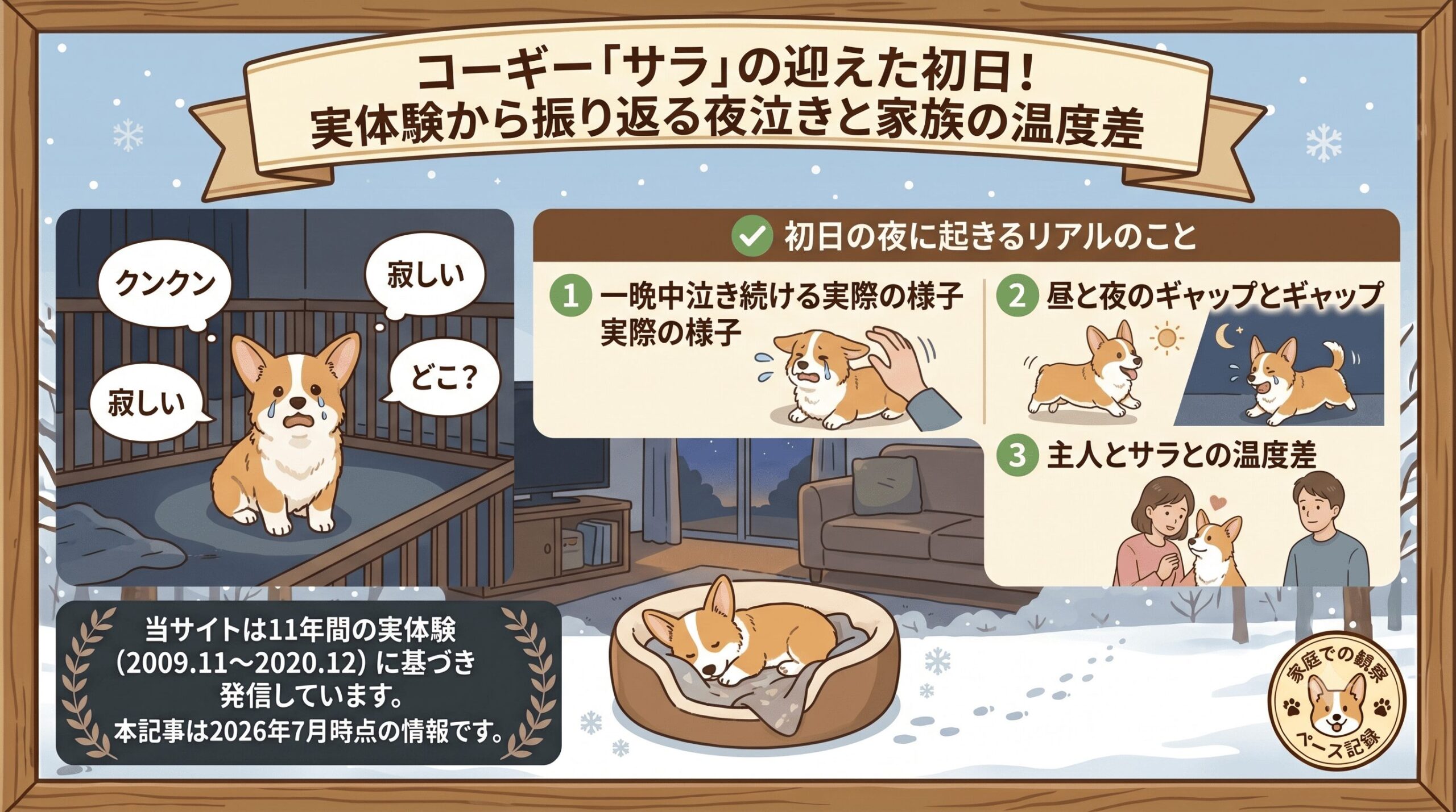 迎えた初日の夜、サラは泣き続けた｜添い寝で始まった子犬期