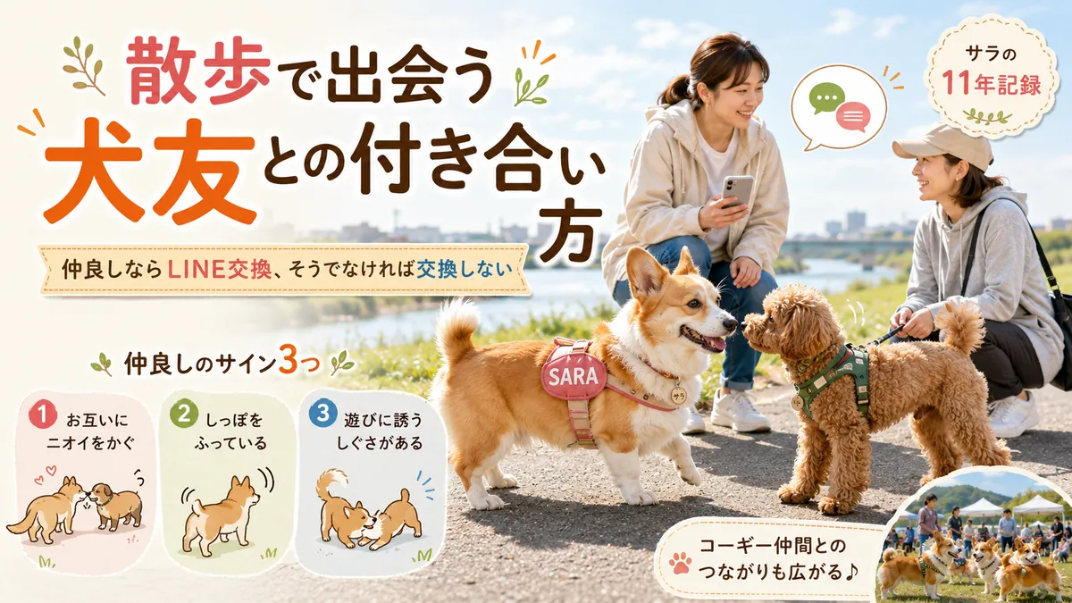 LINEを交換した散歩仲間は5組ほど｜決め手は犬同士が仲良しかどうかでした